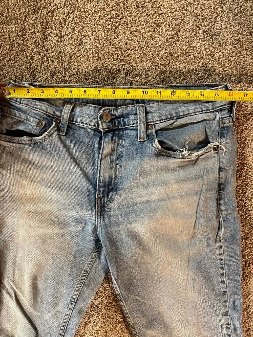 Levi's 511 Slim Fit Jeans Men's Light Wash Denim Cotton Blend Size 32x30